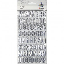 Naklejki Titanum Craft-Fun alfabet i cyfry srebrne, 123 sztuki