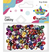 Cekiny Titanum Craft-Fun okrągłe, 9mm, 14g, mix kolorów
