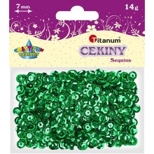 Cekiny okrągłe Titanum Craft-Fun Series 14g, metaliczny zielony