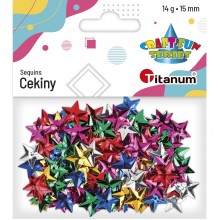 Cekiny Titanum Craft-Fun gwiazdki, 15mm, 14g, mix