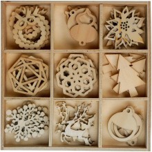 Ozdoba drewniana Titanum Craft-Fun Series Boże Narodzenie, 45 sztuk