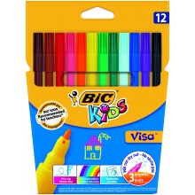 Flamastry Bic Kids Visa 12 kolorów