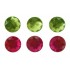 Kryształki akrylowe 10mm, 100 sztuk różowy i zielony