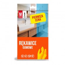 Rękawice gumowe, rozmiar M, 1 para, żółte