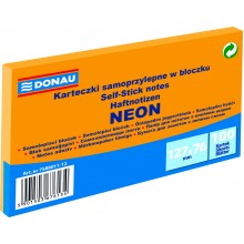 Notes samoprzylepny Donau Neon 127x76mm, neonowy pomarańczowy
