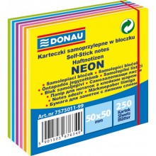 Notes samoprzylepny kostka Donau 50x50mm, 250k, neon-pastel