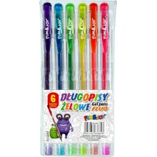 Komplet długopisów żelowych Fun&Joy 6 kolorów flurestencyjnych
