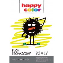 Blok techniczny Happy Color A4, 170g, 10k, biały