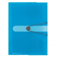 Teczka plastikowa na gumkę Herlitz Easy Orga To Go A4, 300k, niebieska transparentna