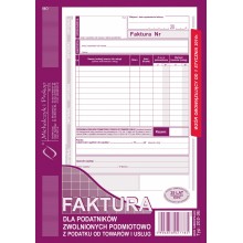 Faktura dla podatników zwolnionych podmiotowo z podatku od towarów i usług Michalczyk i Prokop 202-3E, A5, 80 kartek