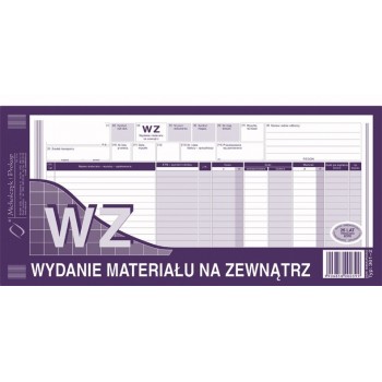 WZ wydanie materiału na zewnątrz Michalczyk i Prokop 361-2, 1/3 A3, 80 kartek