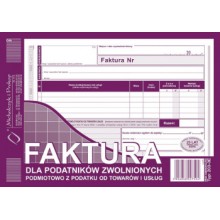 Faktura dla podatników zwolnionych podmiotowo z podatku od towarów i usług Michalczyk i Prokop 203-3E, A5, 80 kartek