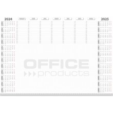 Podkład na biurko Office Products, planer 2024/2025, biuwar 594x420mm A2, 52k., biały