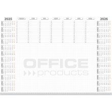 Podkład na biurko Office Products, planer 2025, biuwar 594x420mm A2, 52k., biały