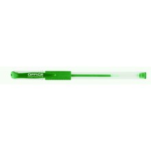Długopis żelowy Office Products, gumowy uchwyt, 0,5mm, zielony