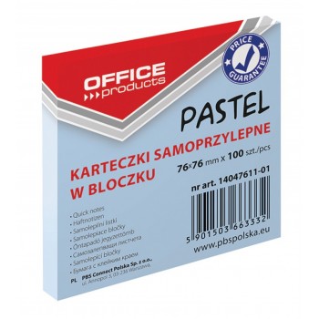 Notes samoprzylepny Office Products 76x76mm, 100k, pastelowy niebieski