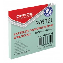 Notes samoprzylepny Office Products 76x76mm, 100k, pastelowy zielony