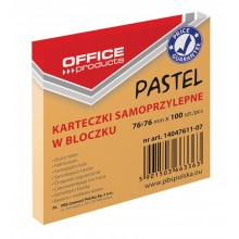 Notes samoprzylepny Office Products 76x76mm, 100k, pastelowy pomarańczowy