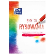 Blok rysunkowy Oxford A4, 120g, 20k, biały