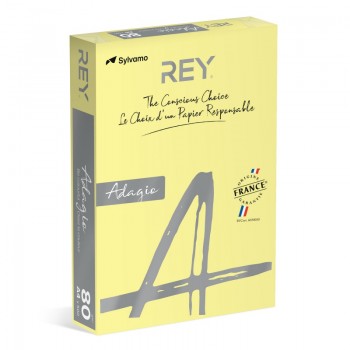 Papier kolorowy Rey Adagio A4, 80g, żółty kanarkowy pastel