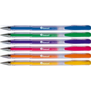 Komplet długopisów żelowych Titanum GA1030 6szt. fluo