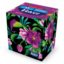 Chusteczki kosmetyczne Velvet Cube Style, 3-warstwowe, 56 listków, biały