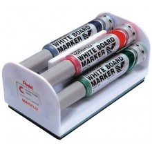 Marker suchościeralny Pentel Maxiflo MWL5M, 4 kolory + gąbka